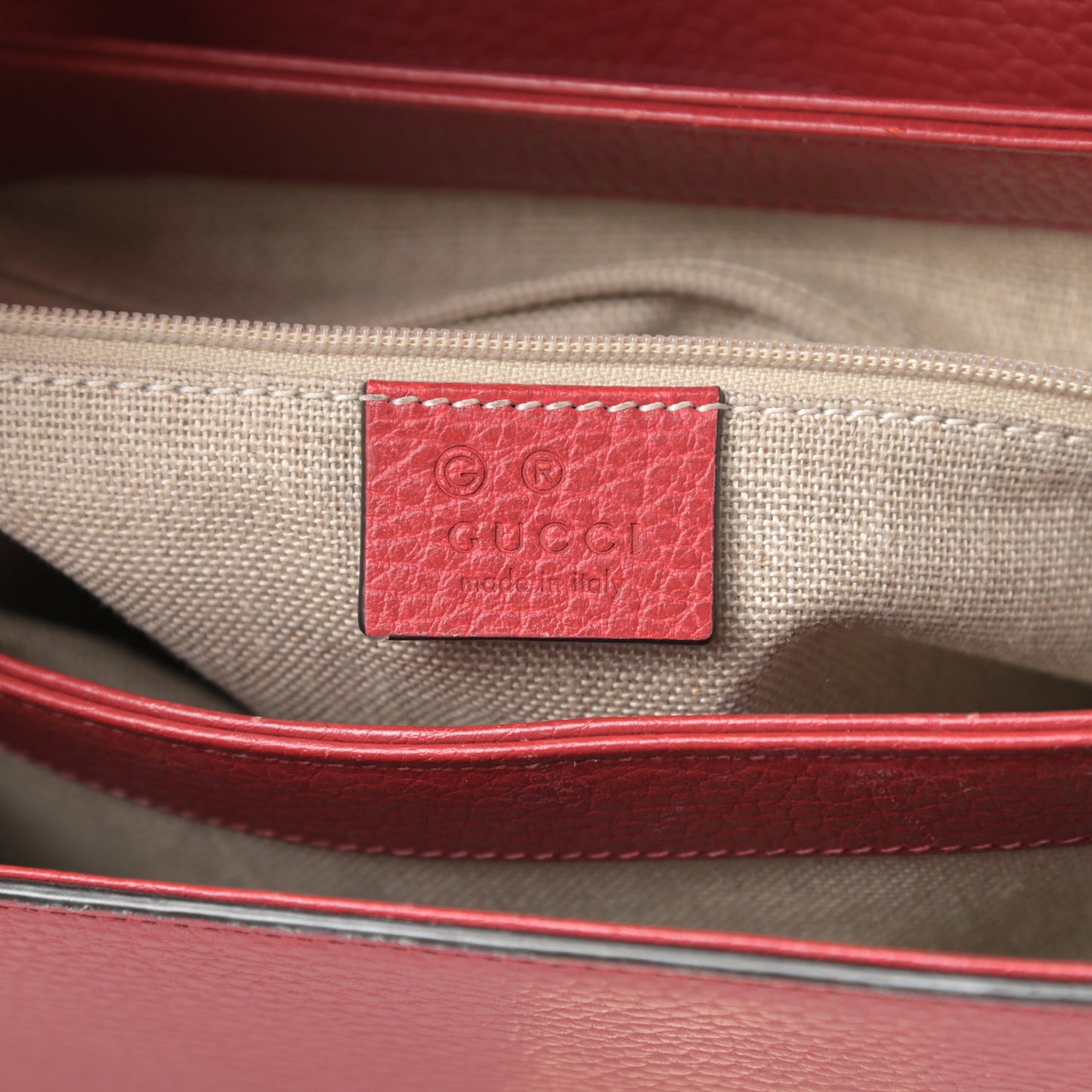Dollar Calfskin Medium Interlocking G Top Handle Shoulder Bag Red