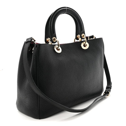 Christian Dior Bullcalf Medium Diorissimo Tote Black Rose Indien 4 of 11