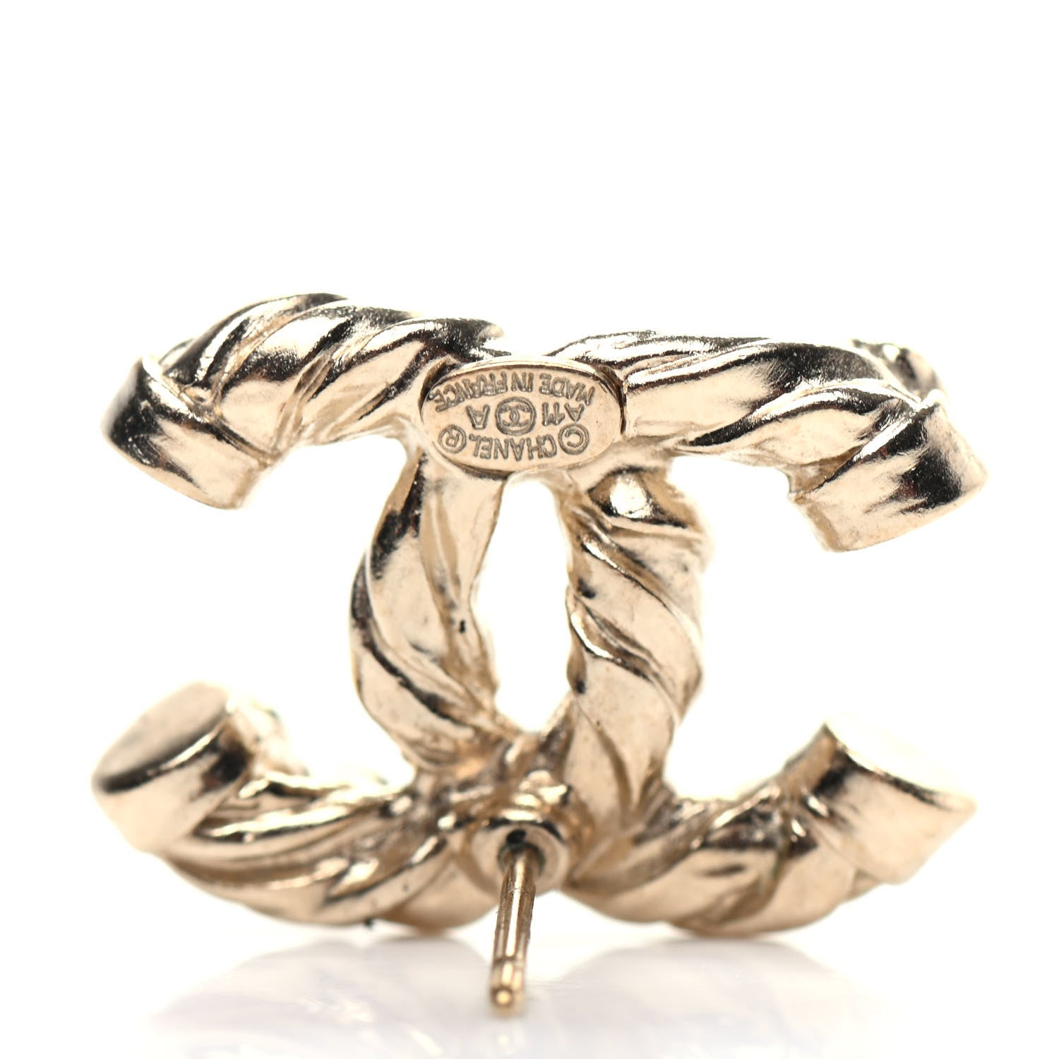 Chanel Pearl Resin Twisted CC Earrings Gold 4 of 5