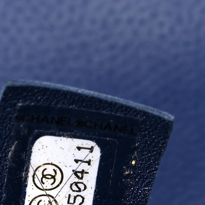 Chanel Grained Calfskin Stitched Flap Navy Blue 7 of 13