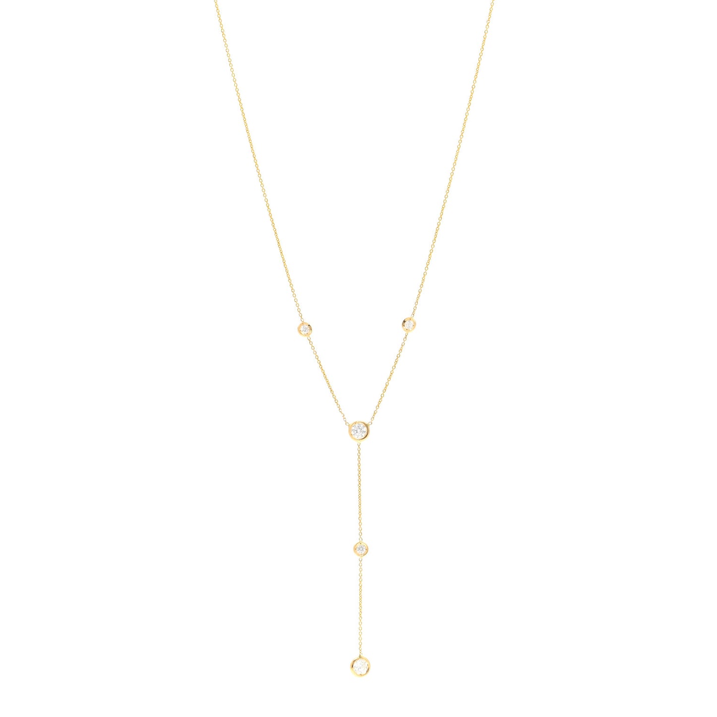 18K Yellow Gold Diamond .60ctw Diamonds By The Inch Y Necklace