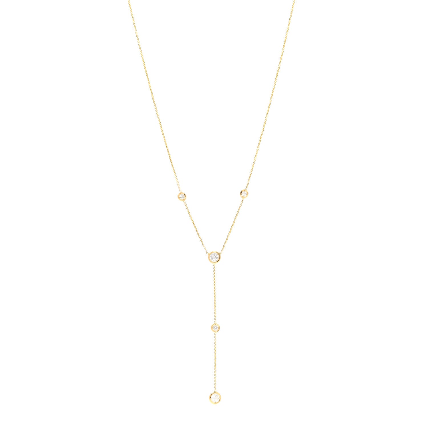 Roberto Coin 18K Yellow Gold Diamond .60ctw Diamonds By The Inch Y Necklace 1 of 4
