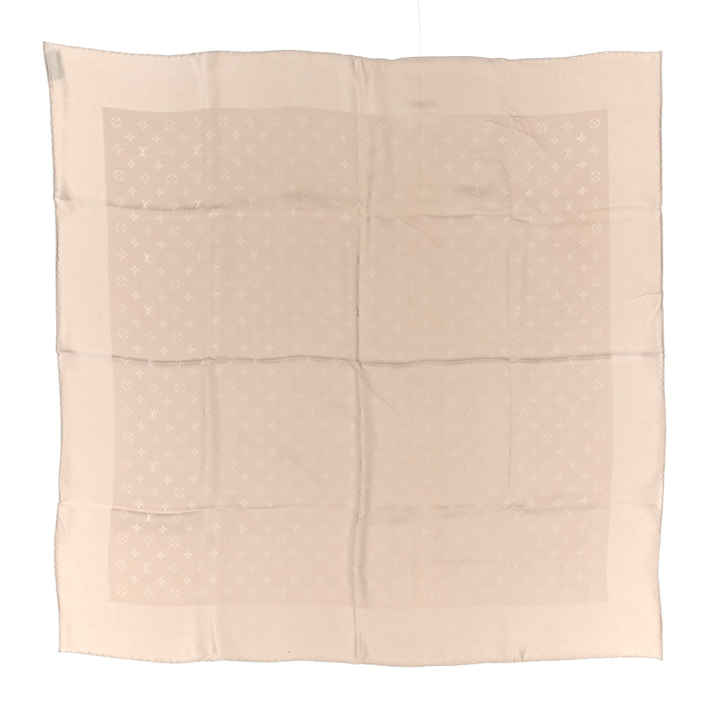 Silk Monogram Shawl Beige