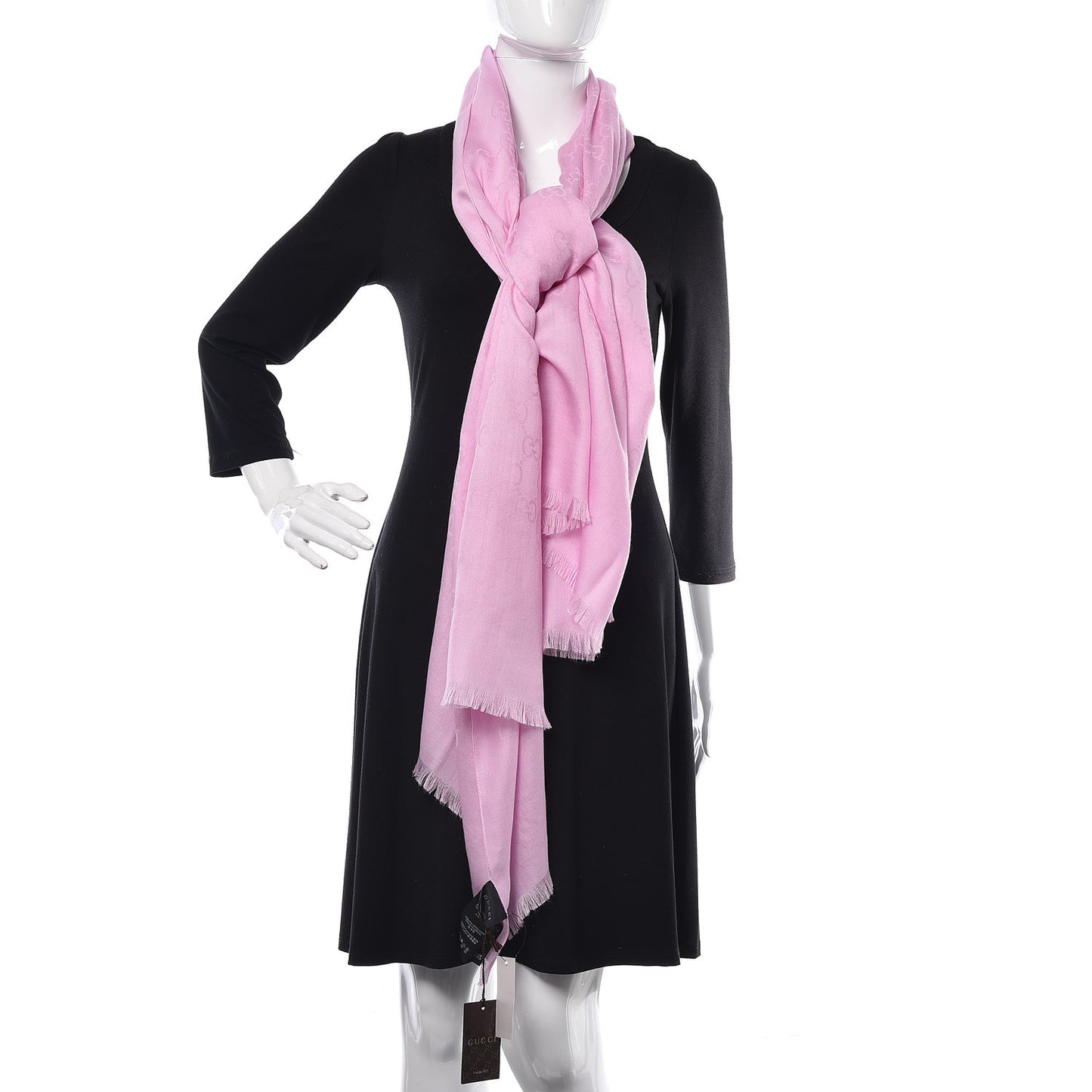 Wool Silk GG Monogram GGNat Plus Scarf Rose