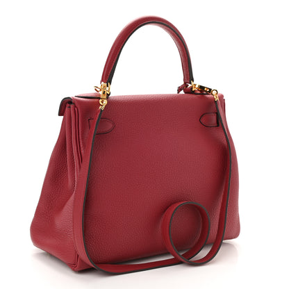 Hermes Togo Kelly Retourne 28 Rouge Grenat 3 of 10