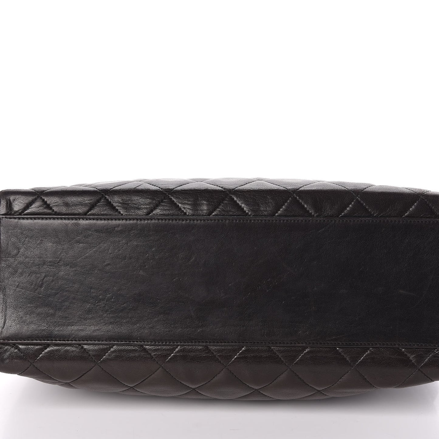 Lambskin Quilted Shopping Tote Black