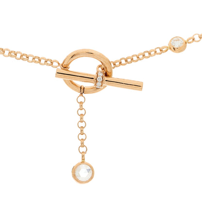 Hermes 18K Rose Gold Diamond Pink Opal Black Jade Chaine d'Ancre Chaos Necklace 5 of 5