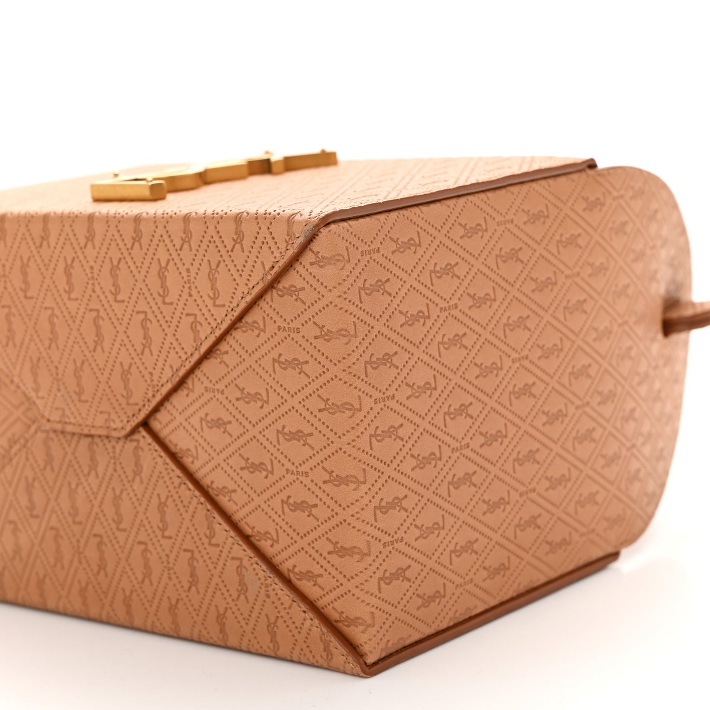 Calfskin Monogram Take Away Box Dusty Vintage Brown Gold