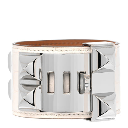 Hermes Matte Alligator Collier de Chien CDC Bracelet T2 Nata 3 of 7