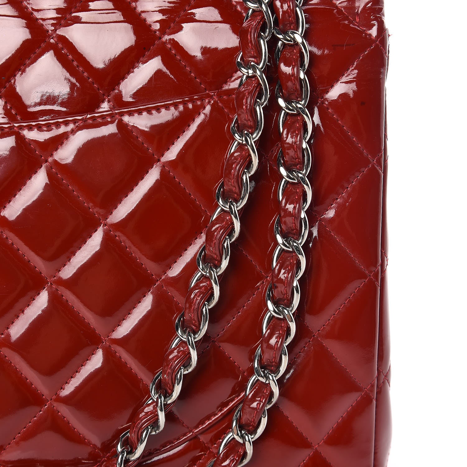 Chanel Patent Quilted Maxi Double Flap Red 22 of 29