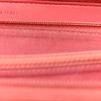 Chanel Caviar Quilted Large Boy Zip Around Wallet Coral 15 of 24