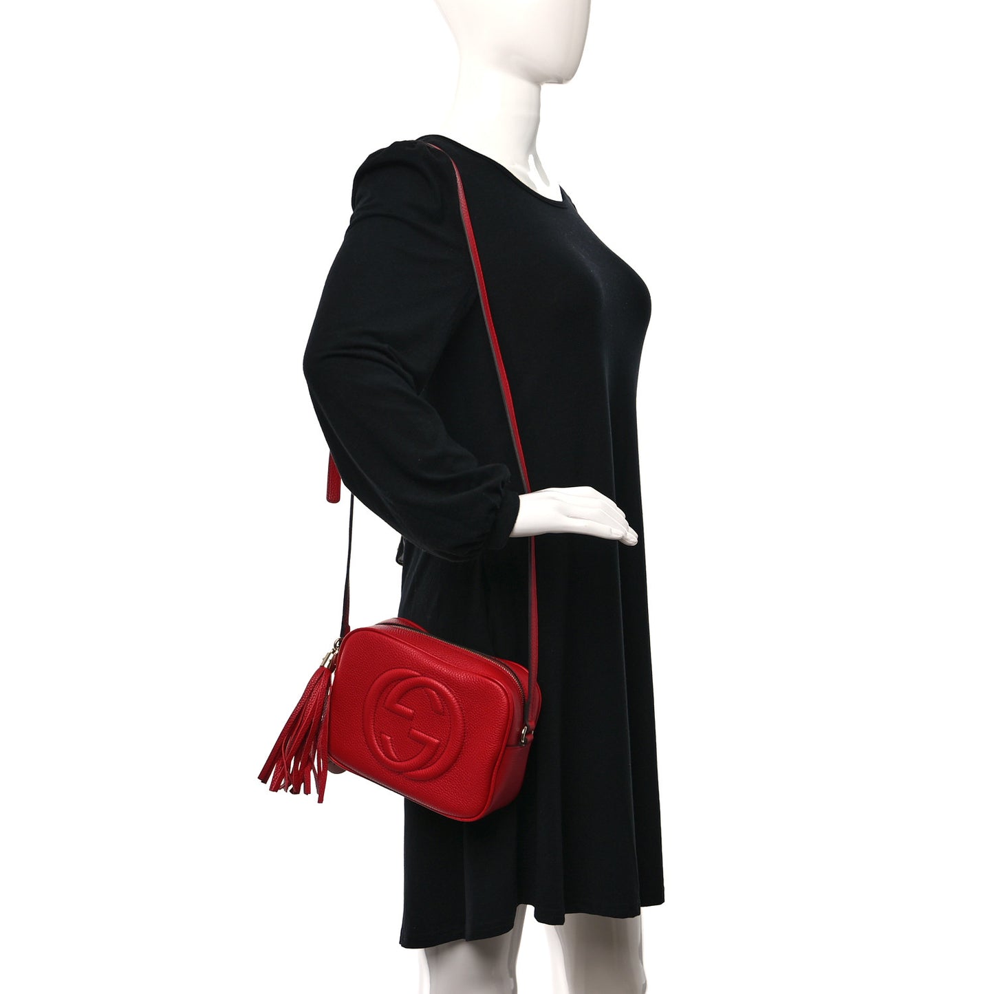 Pebbled Calfskin Small Soho Disco Bag Tabasco Red