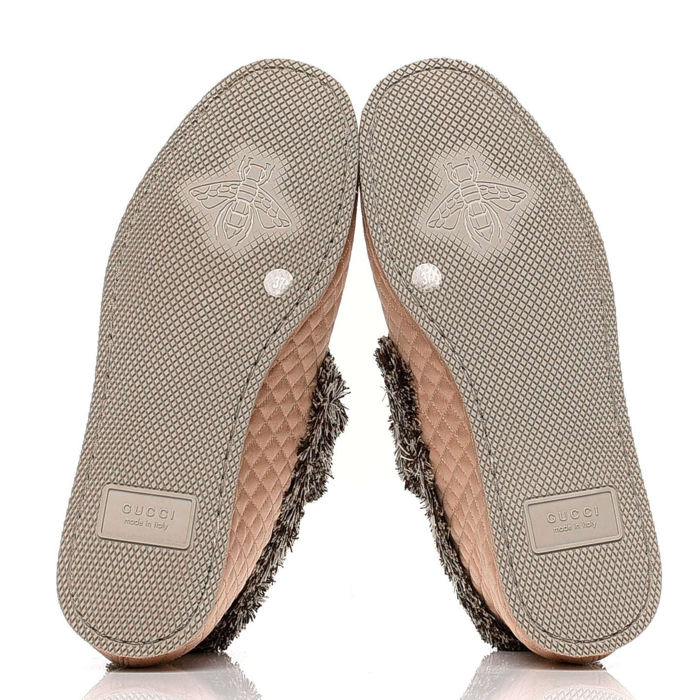 Satin Quilted Womens Fria Horsebit Loafers 37 Apricot Beige