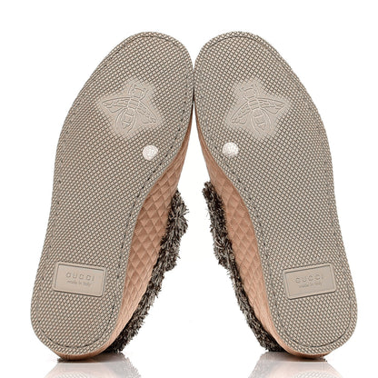 Gucci Satin Quilted Womens Fria Horsebit Loafers 37 Apricot Beige 4 of 4