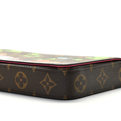 Louis Vuitton Monogram 2021 Christmas Animation Hollywood Pochette Felicie Chain Wallet Fuchsia 7 of 11