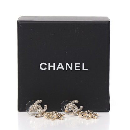 Chanel Crystal Snowflake CC Drop Earrings Gold 5 of 5