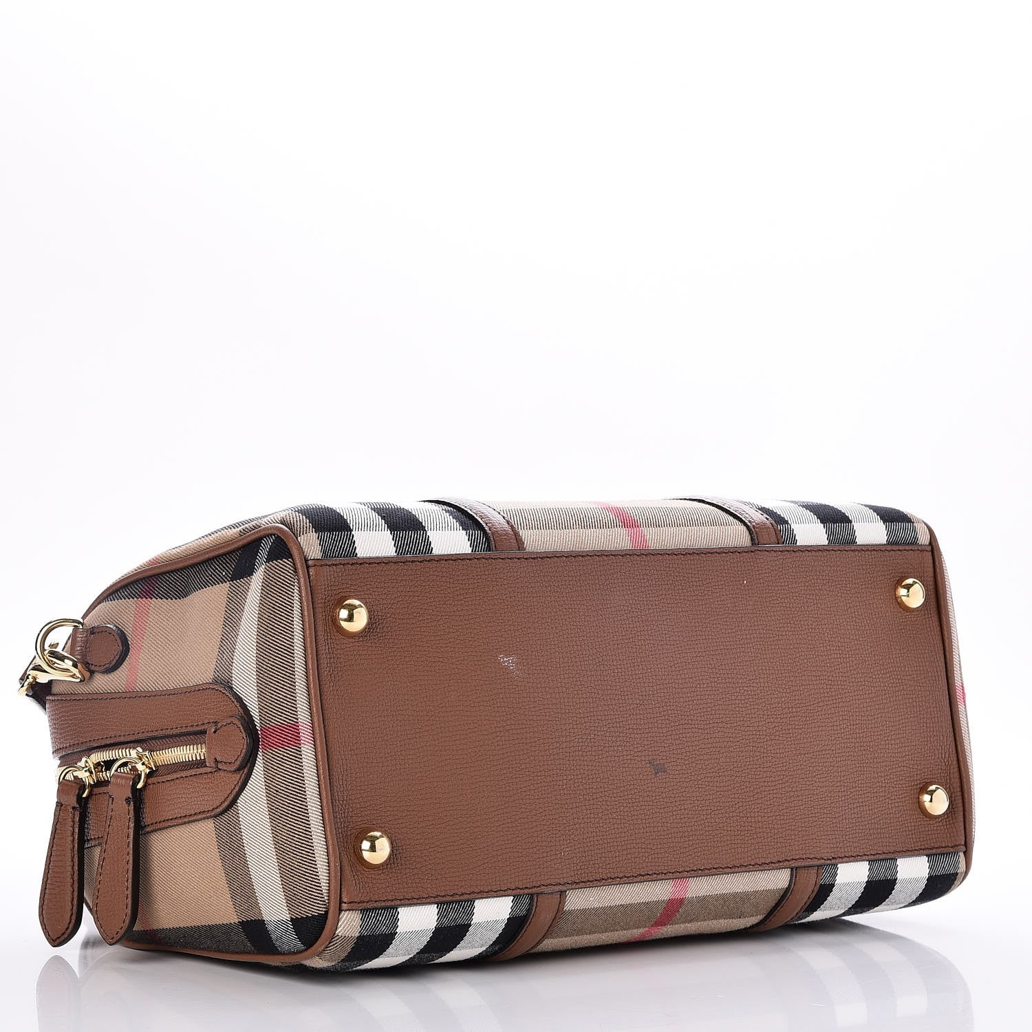 Burberry House Check Derby Calfskin Medium Alchester Bowling Bag Tan 5 of 10