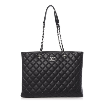 Chanel Calfskin Quilted Large CC Shopping Tote Black 1 of 10