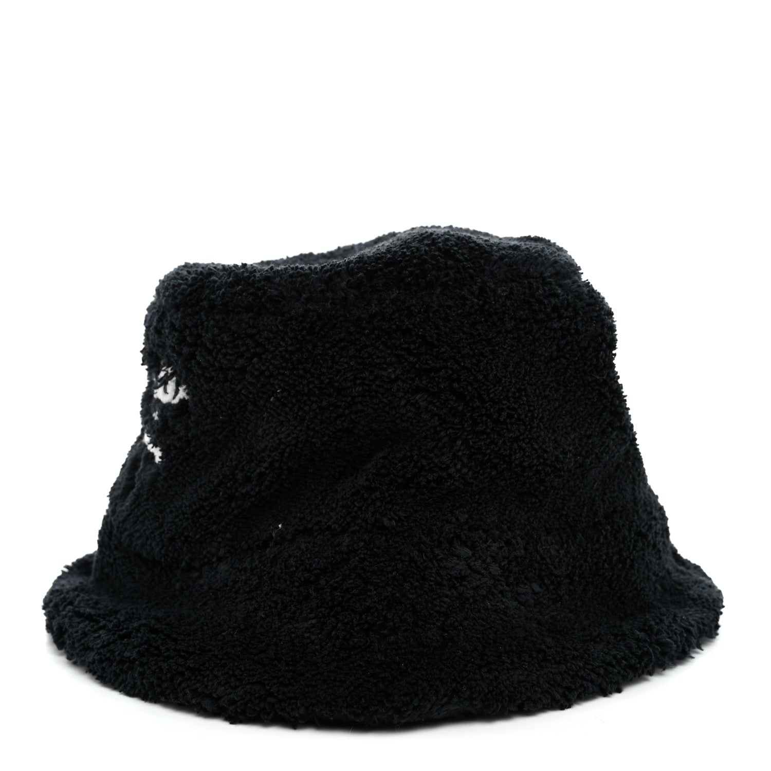 Prada Terry Cloth Logo Embroidered Womens Bucket Hat S Black White 4 of 8