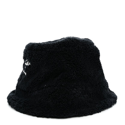 Prada Terry Cloth Logo Embroidered Womens Bucket Hat S Black White 4 of 8