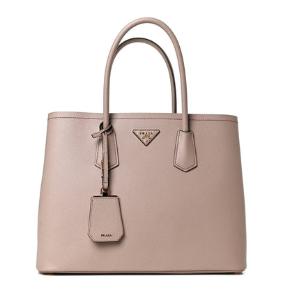 Prada Saffiano Cuir Medium Double Bag Cipria Black 1 of 13