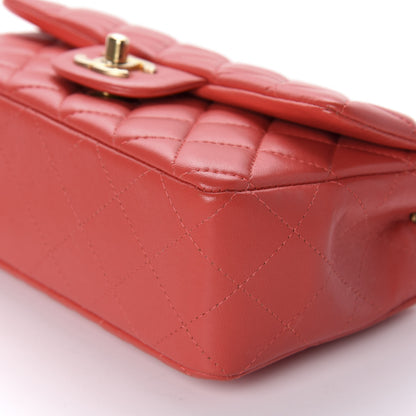 Chanel Lambskin Quilted Mini Rectangular Flap Red 6 of 12