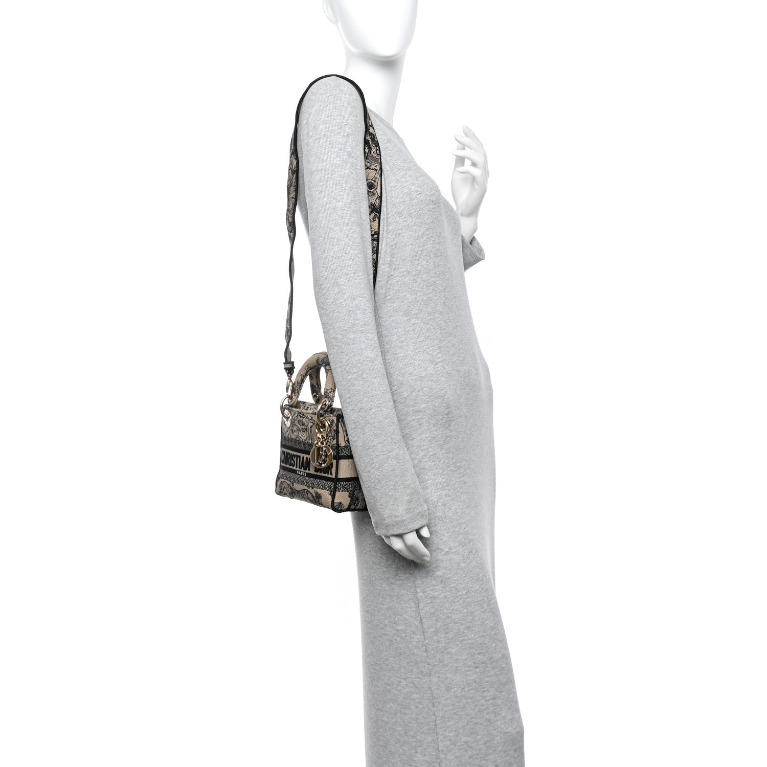 Christian Dior Canvas Toile De Jouy Embroidered Mini Lady D-Lite Beige Mullticolor 2 of 9