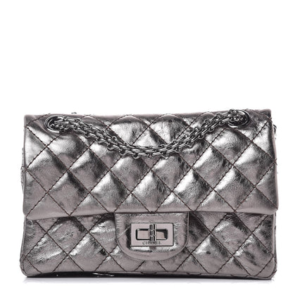 Chanel Metallic Aged Calfskin 2.55 Reissue 224 Flap Silver 1 of 10