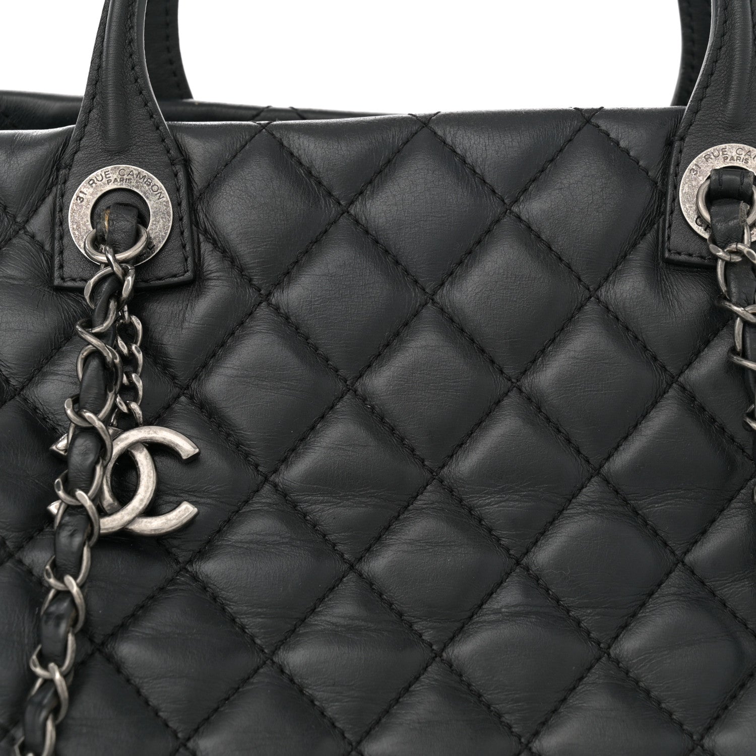 Chanel Calfskin Quilted Large Easy Shopping Tote Black 8 of 19