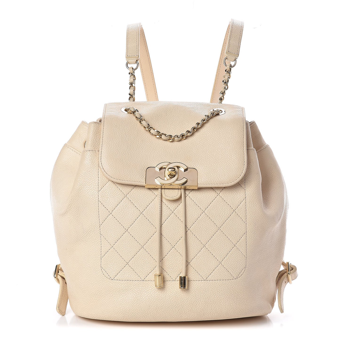 Caviar Quilted Backpack White