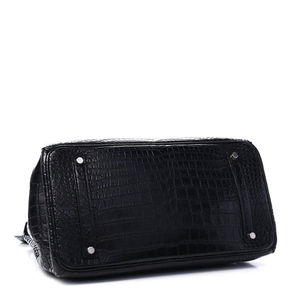 Hermes Matte Porosus Crocodile Birkin 35 Black 4 of 31