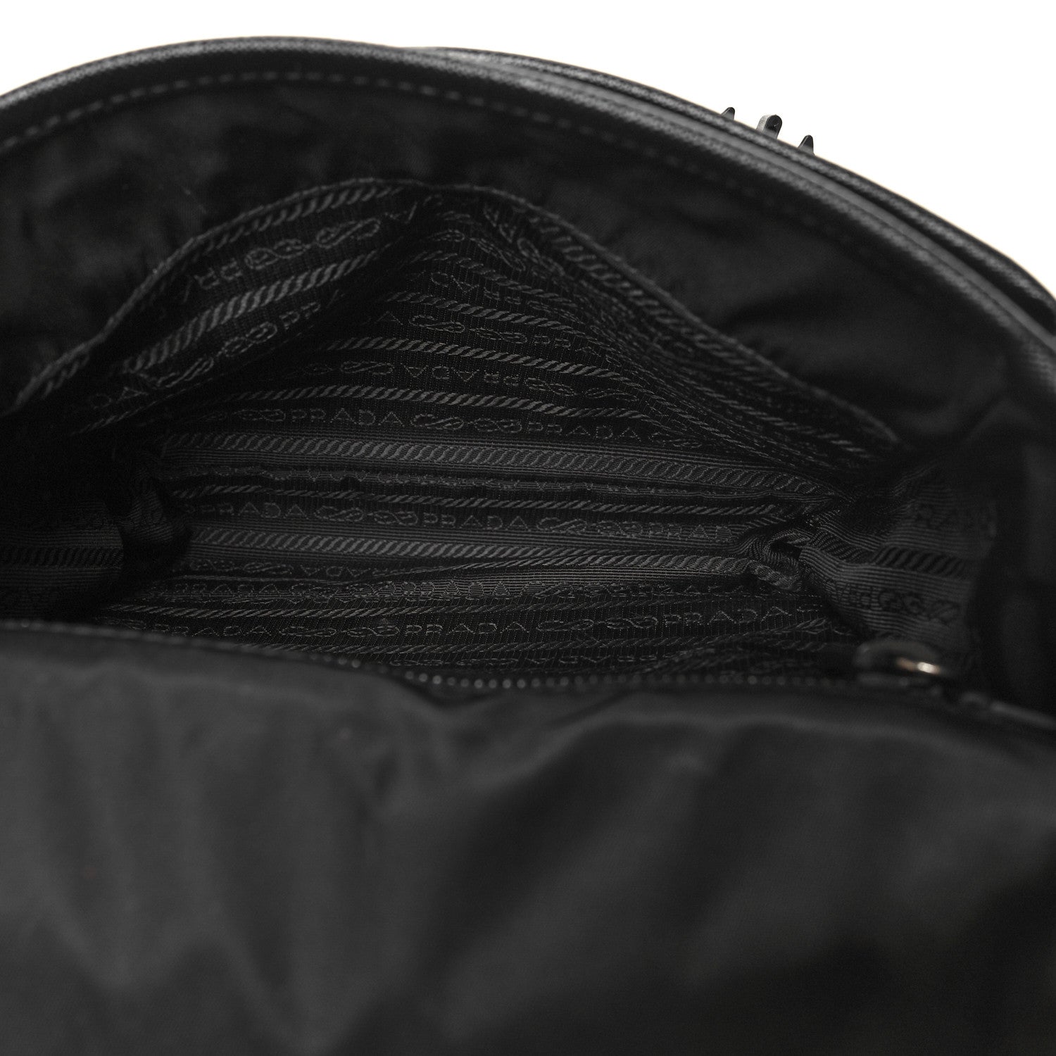 Prada Re-Nylon Saffiano Pocket Double Snap Buckle Shoulder Bag Black 5 of 10