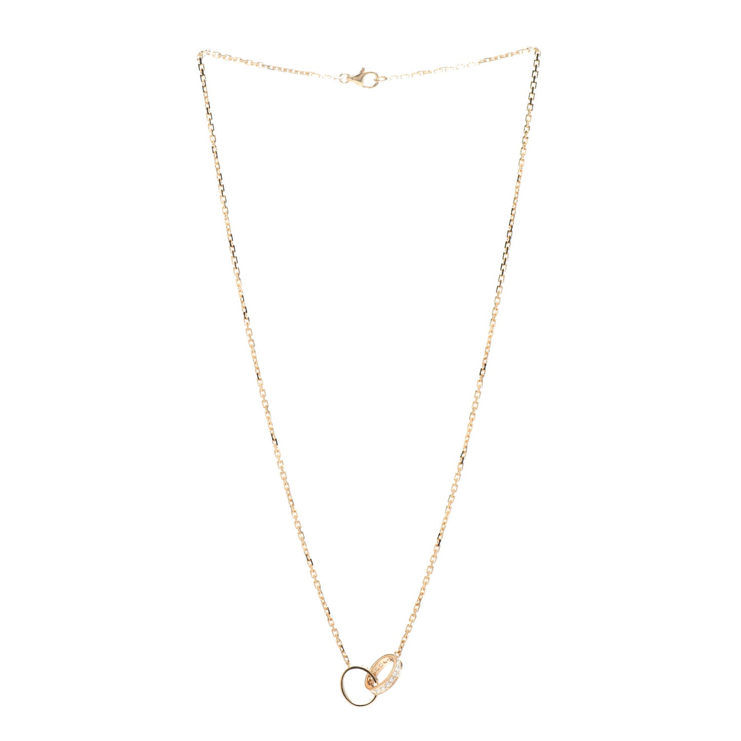 18K Yellow Gold Diamond Interlocking LOVE Necklace