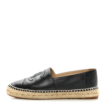 Chanel Lambskin CC Espadrilles 38 Black 1 of 12