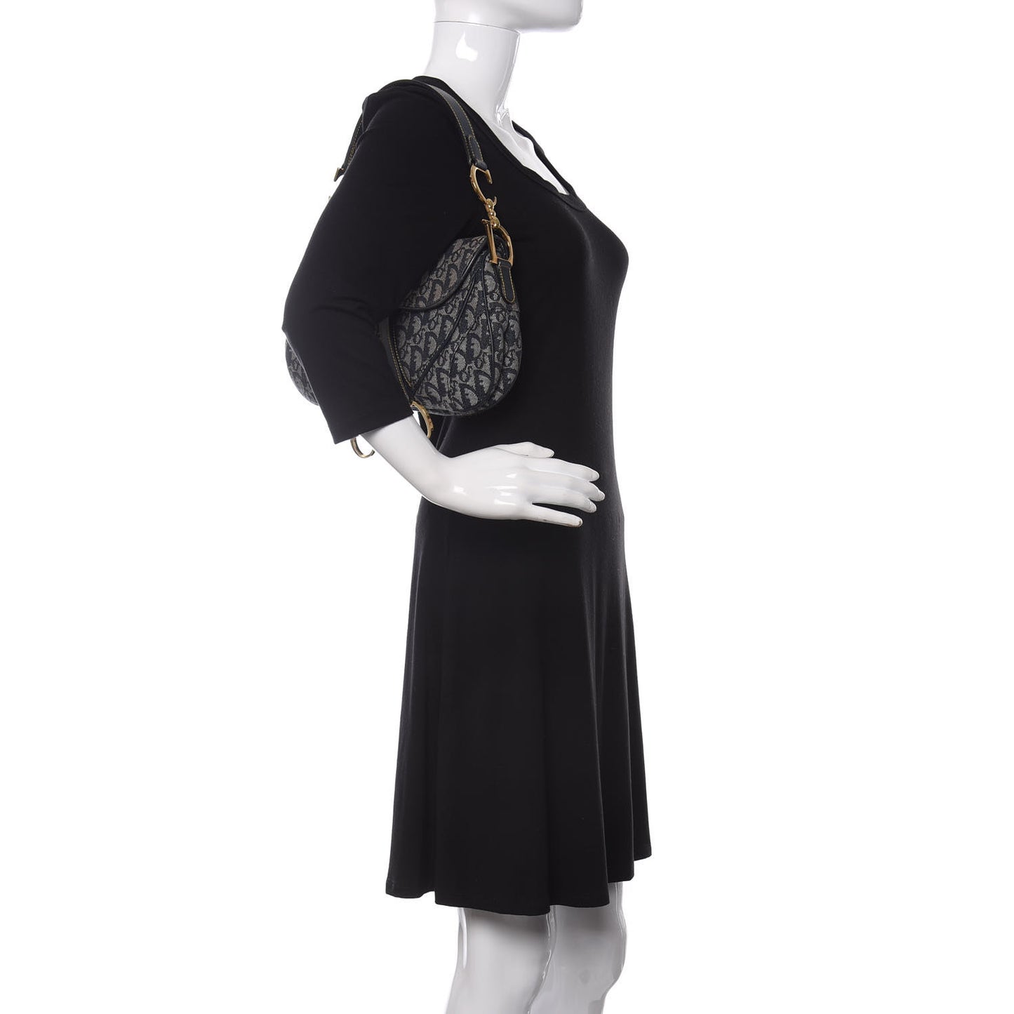 Monogram Double Saddle Bag Navy Blue