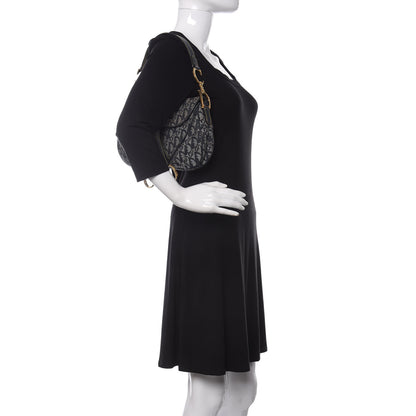 Christian Dior Monogram Double Saddle Bag Navy Blue 2 of 11