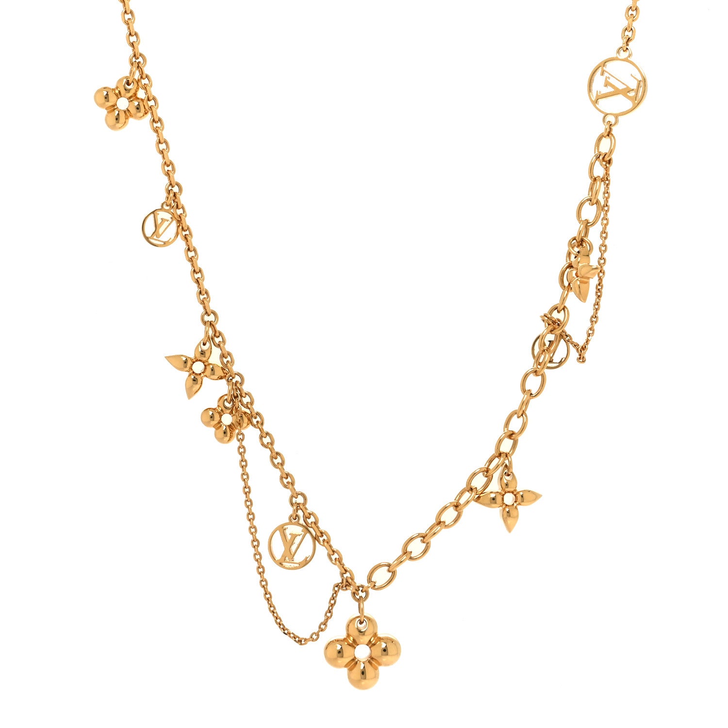Louis Vuitton Metal Blooming Supple Necklace Gold 1 of 7