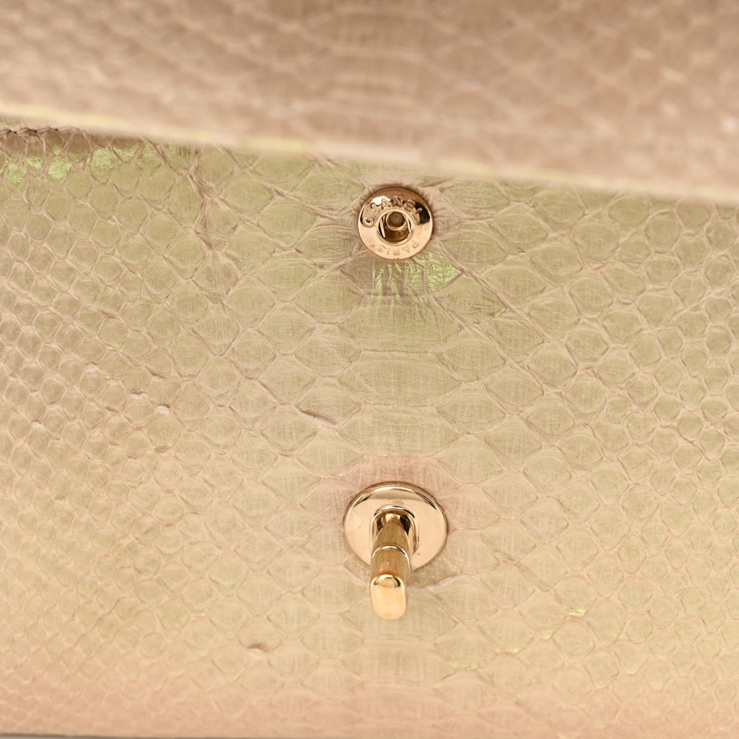 Chanel Metallic Snakeskin Jumbo Double Flap Gold 12 of 12
