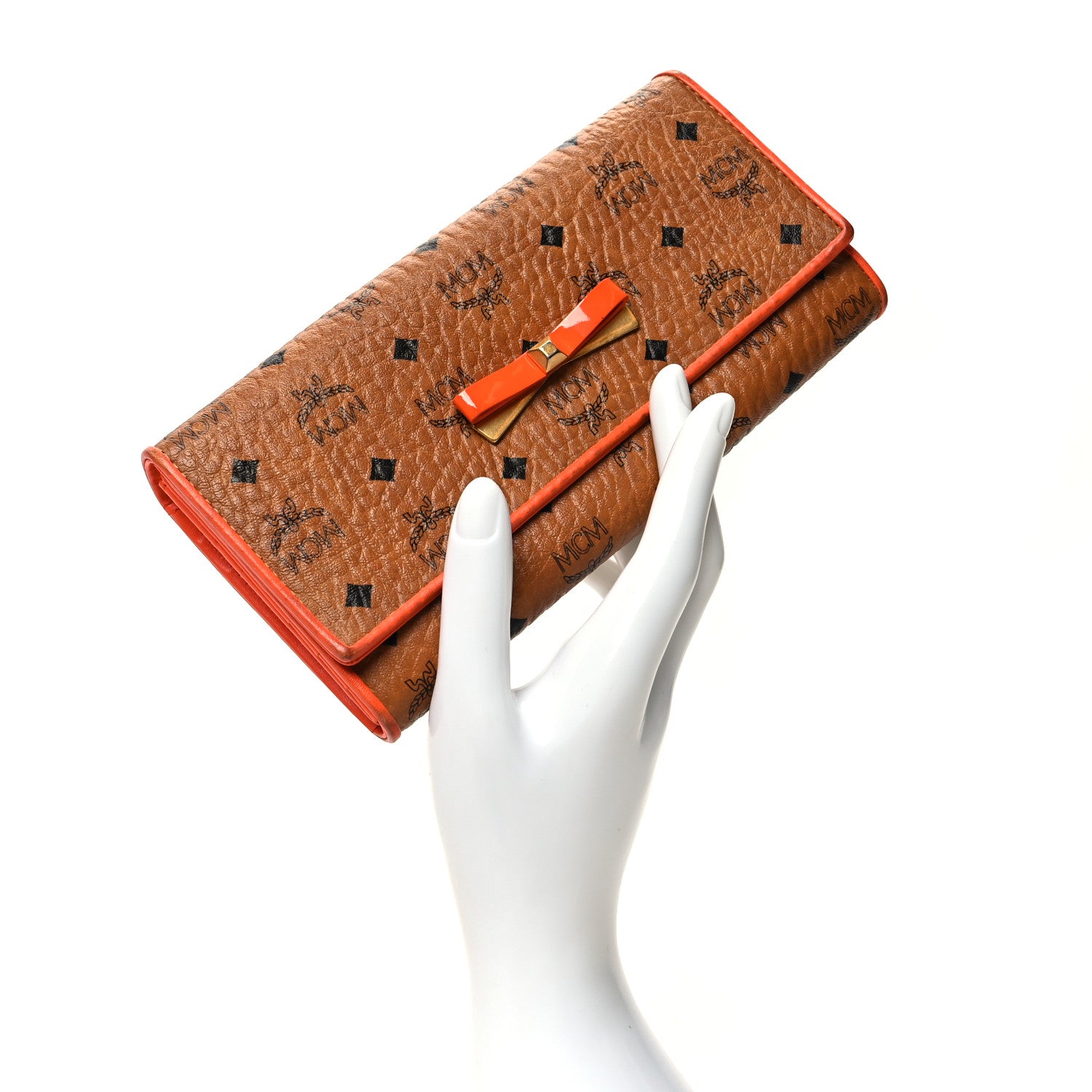 MCM Visetos Mina Long Trifold Wallet Cognac 2 of 12