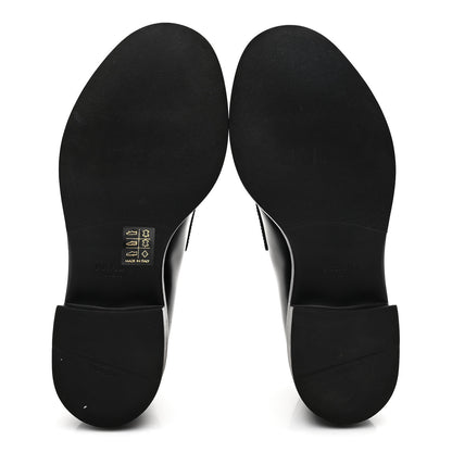 Prada Spazzolato Metal Triangle Logo 50mm Loafers 36 Black 6 of 10
