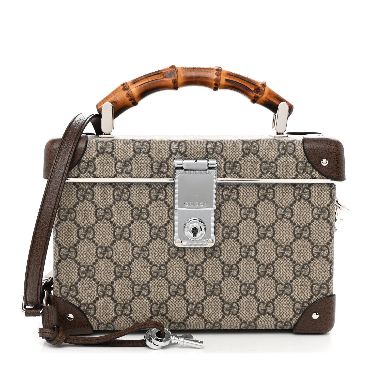 Gucci GG Supreme Monogram Globe-Trotter Beauty Case Brown 1 of 14