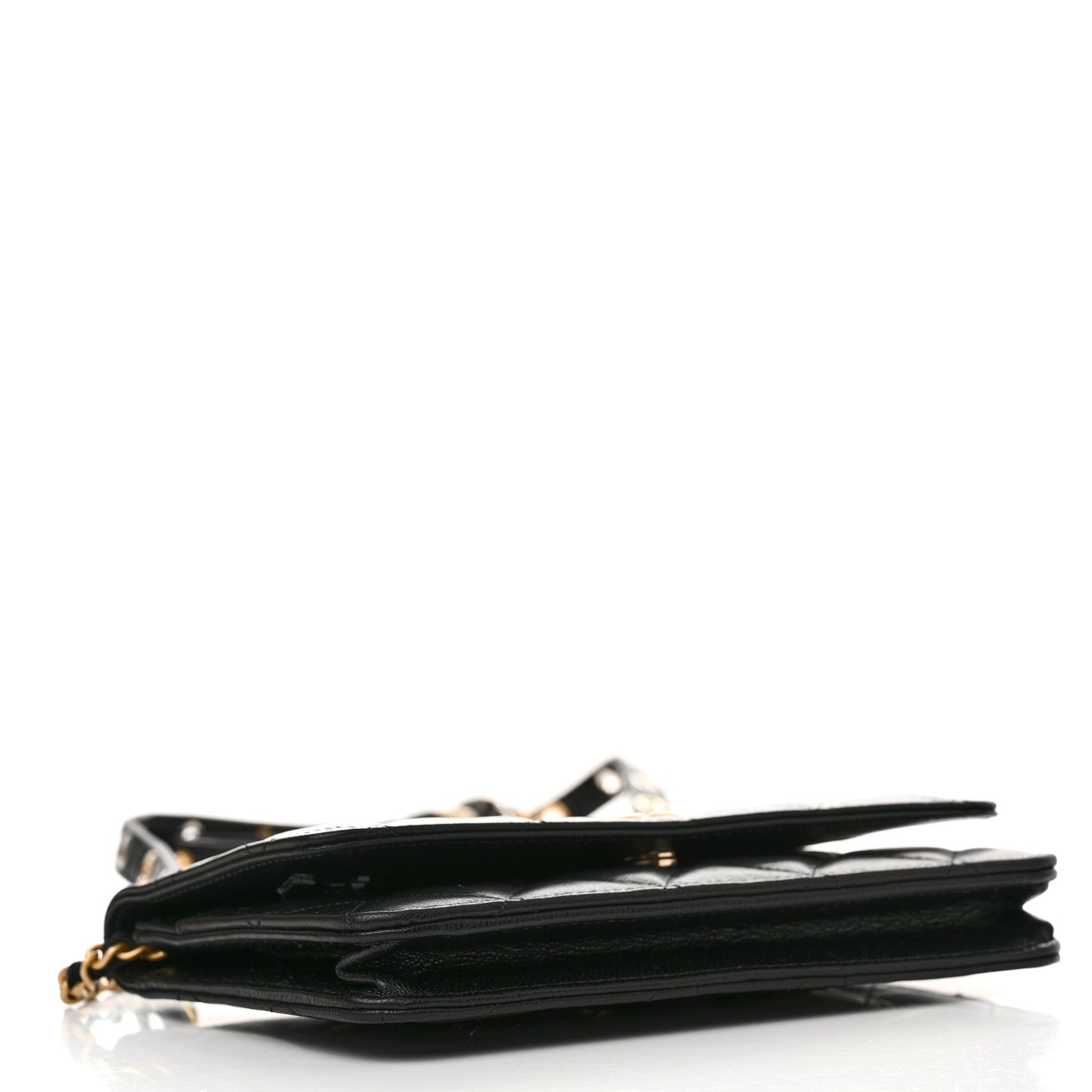 Goatskin Quilted Quilted Like A Wallet Wallet On Chain WOC Black