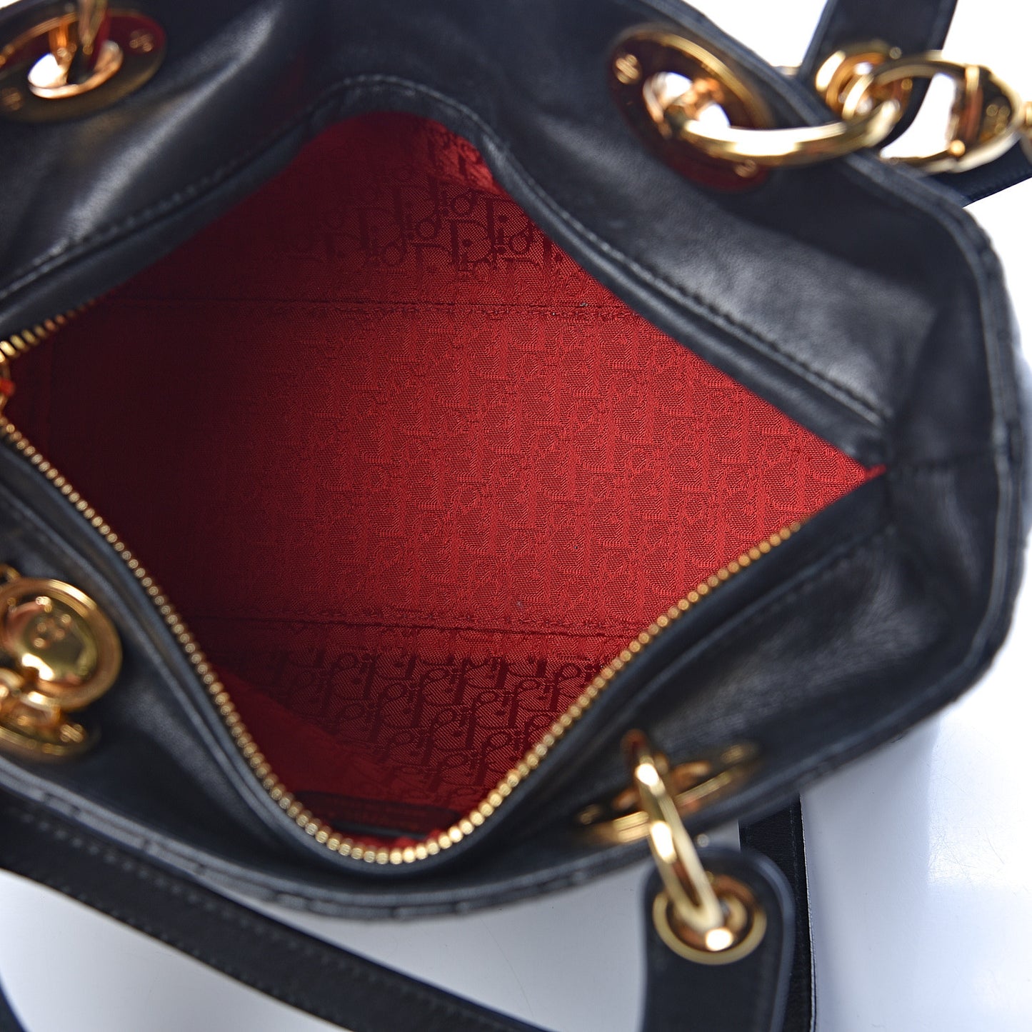 Lambskin Cannage Medium Lady Dior Black