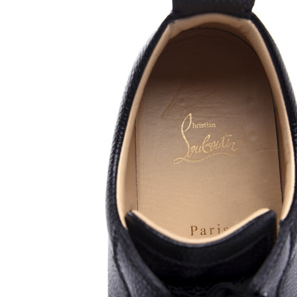 Christian Louboutin Grained Calfskin Mens Louis Junior Flat Sneakers 46 Black 8 of 10