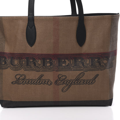 Burberry Coated Canvas Mega Check Medium Doodle Tote Black 12 of 13