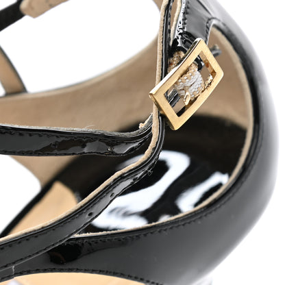 Jimmy Choo Patent Calfskin Lang Sandals 36 Black 8 of 8
