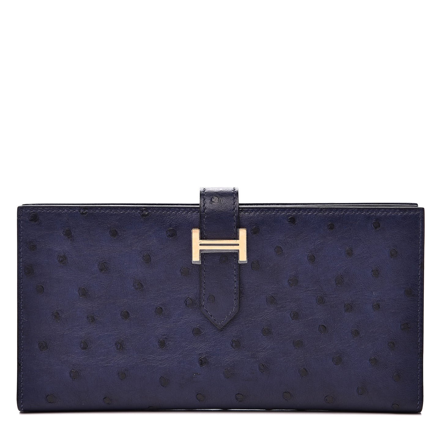 Ostrich Bearn Wallet Bleu Saphir