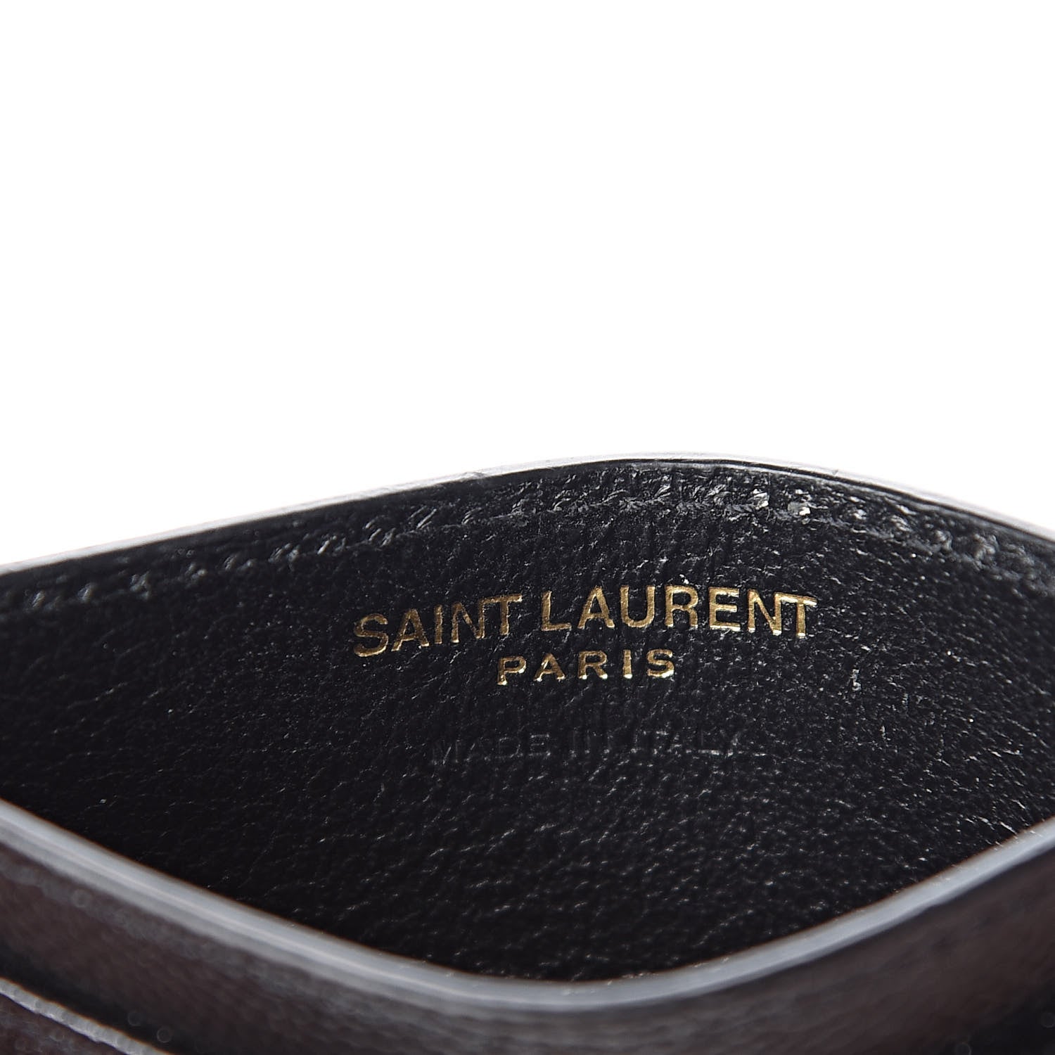 Saint Laurent Grain De Poudre Matelasse Chevron Monogram Credit Card Case Black 7 of 8