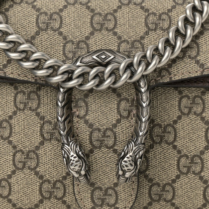 Gucci GG Supreme Web Monogram Textured Dollar Calfskin Dionysus Small Shoulder Bag Beige Ebony New Acero 9 of 16