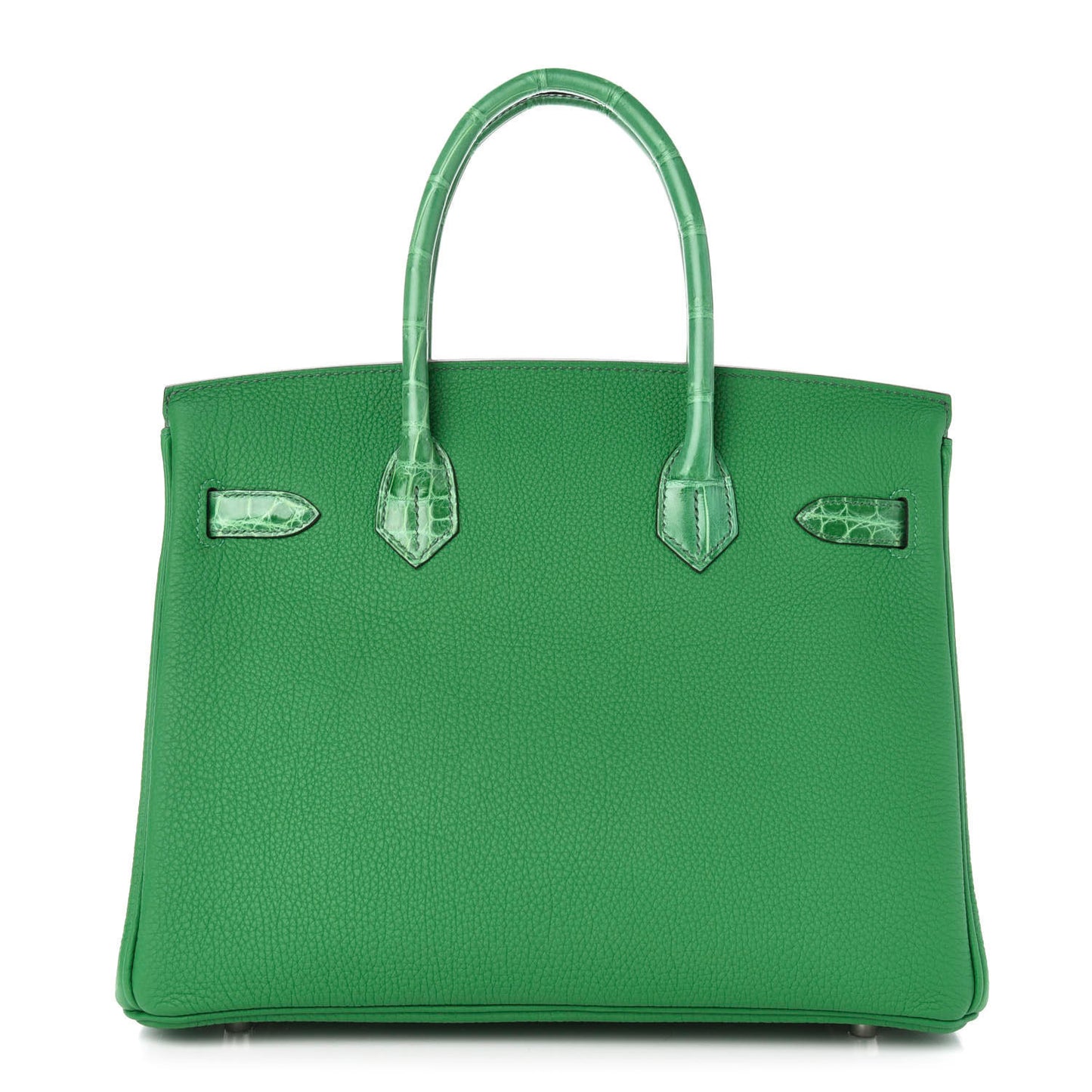 Togo Shiny Niloticus Crocodile Birkin Touch 30 Bamboo Cactus